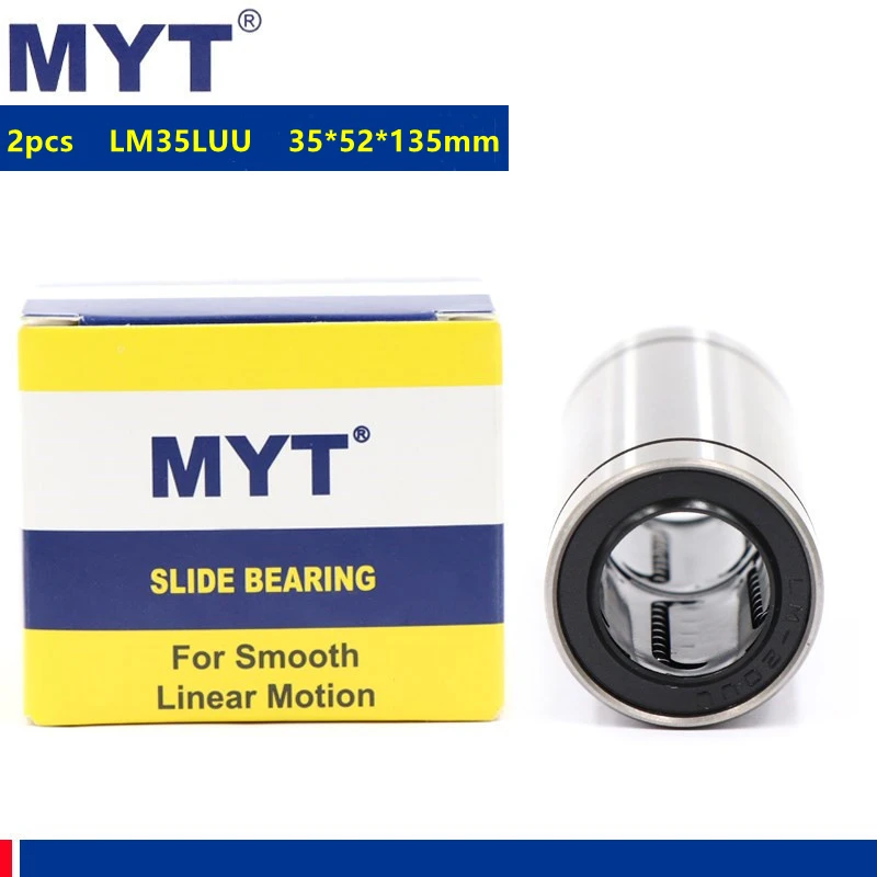 2pcs MYT high precision LM35LUU 35*52*135mm long type linear ball bearing bushing LM35L for 35mm shaft CNC 3D printer