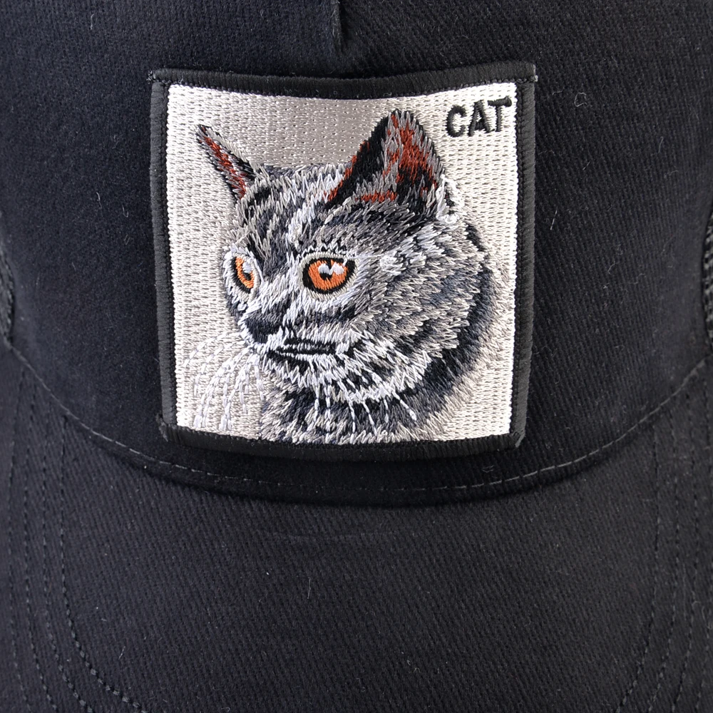 Women\'s Baseball Cap With Cat Embroidery Patch Snapback Mesh Dad Hat Women Fashion Streetwear Hip Hop Trucker Caps Visor Hats