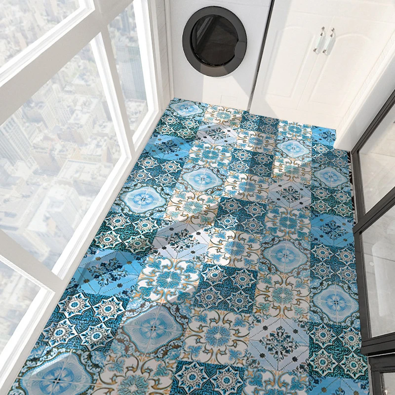 10/15/20cm Mandala Style Matte Surface Tile Sticker Peel & Stick Decoration Film For Tiles /Ground in Kitchen Wardrobe Wallpaper