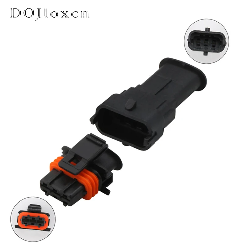 

1-50 Sets 3 Pin 1928403110 1928404074 3.5mm Waterproof Automotive Sensor Connector Car Fuel Pressure Female Male Plug For Boschs