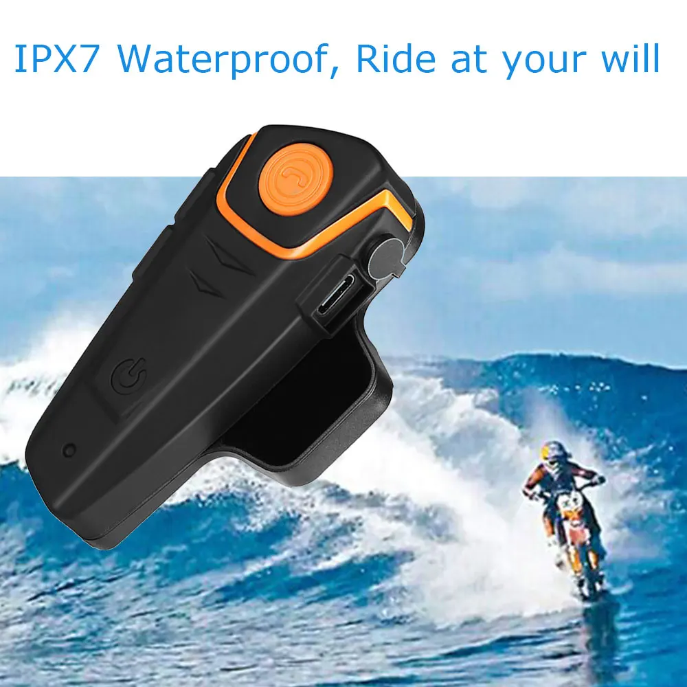 BT-S2 1000m 30M IPX7 Waterproof Moto Helmet Bluetooth Wireless Headset Motorcycle bluetooth intercom for motorcycle