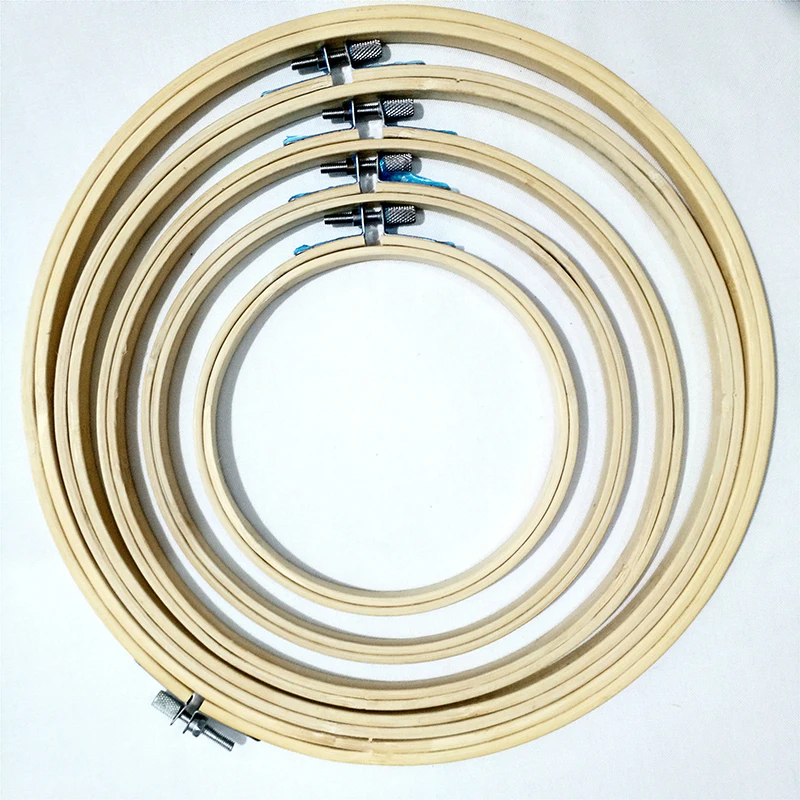 13-40cm moldura de madeira de bambu bordado aro anel galpão diy bordado máquina de ponto cruz laço redondo mão ferramenta de costura doméstica