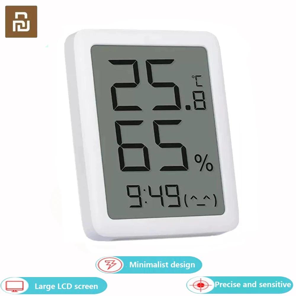 100% Youpin MiaoMiaoCe LCD Screen Display Digital Moisture Meter High-Precision Thermometer Temperature Humidity Sensor