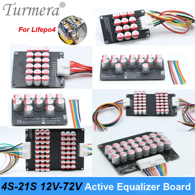 Lithium Battery Board 1A 3A 5A 6A Active Equalizer Balancer Li-ion Lifepo4 LTO Capacitor BMS 4S 5S 7S 8S 10S 16S 17S 21S Turmera