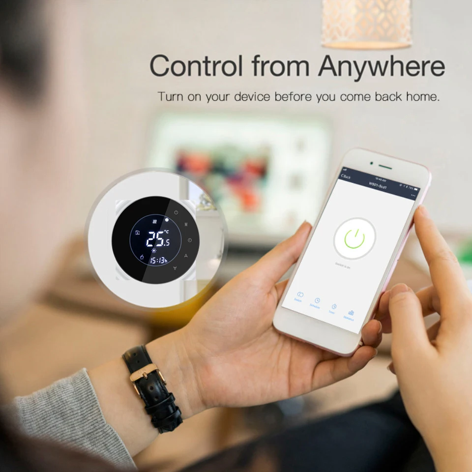 Smart WiFi Touch Thermostat Temperature Wireless Controller For Water/Electric Floor Heating Water/Gas Boiler Works Google Home