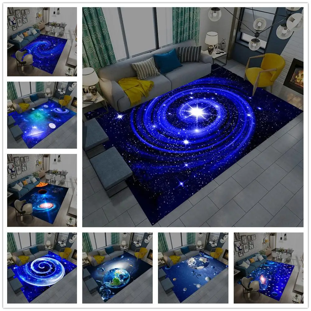 

Child Bedroom Rugs 3D Printing Starry sky galaxy pattern Carpet Child Play Area Rug kids room decoration Carpets for Living Room