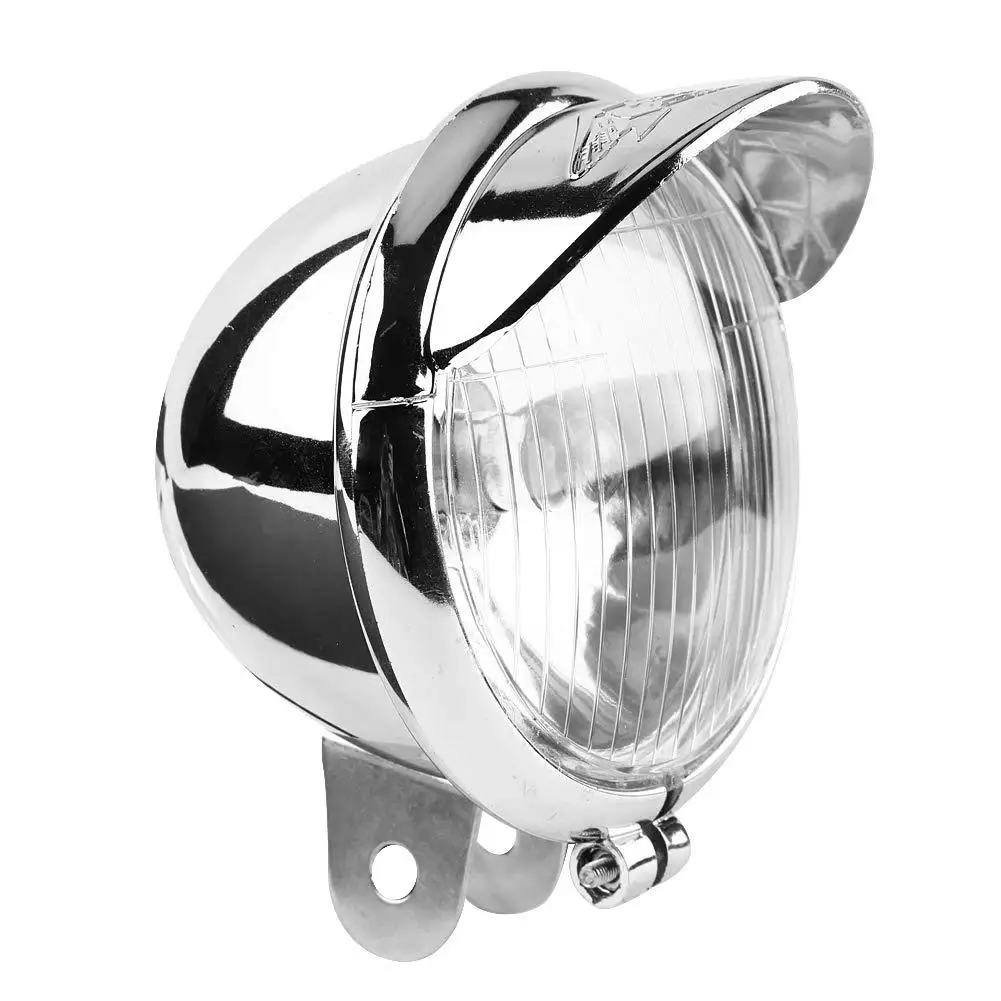 1pc/ 1 Pair 12v Universal Moto Headlamp Chrome Color ABS Motorcycle Fog Lights Headlight Lamp Motorcycle Spare Parts Lighting