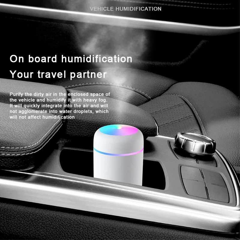 ขายส่งราคา300Ml ไฟฟ้า Air Freshener Aromatherapy Humidifiers Diffusers USB เครื่องฟอกอากาศที่มีสีสัน Night Light รถบ้าน