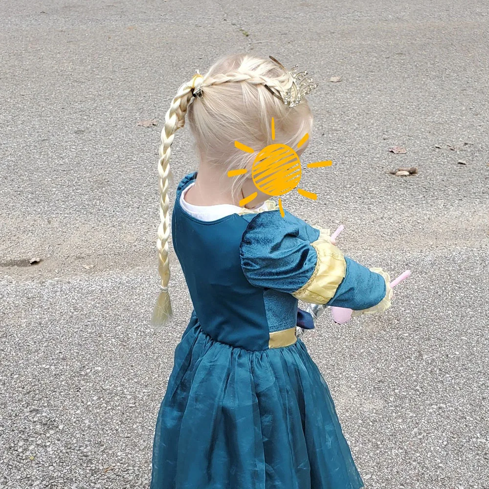 Princess Elsa Braid Headband Hairpiece Cosplay Braided Wigs Elsa Dress Up Set for Toddler Girls Party Wedding, Birthday