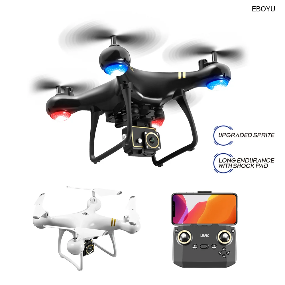 EBOYU LF608Pro RC Drone Wifi FPV 4K HD Camera Altitude Hold One Key Return/Landing/ Take Off Headless RC Quadcopter Drone RTF