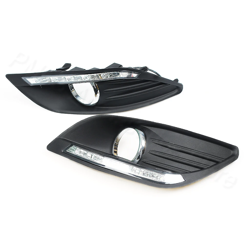 PMFC DRL LED Daytime Running Light Front Driving Lamp Fog Light White 12V Car DRL For Ford Focus 2 Mk2 2008 2009 2010 2011