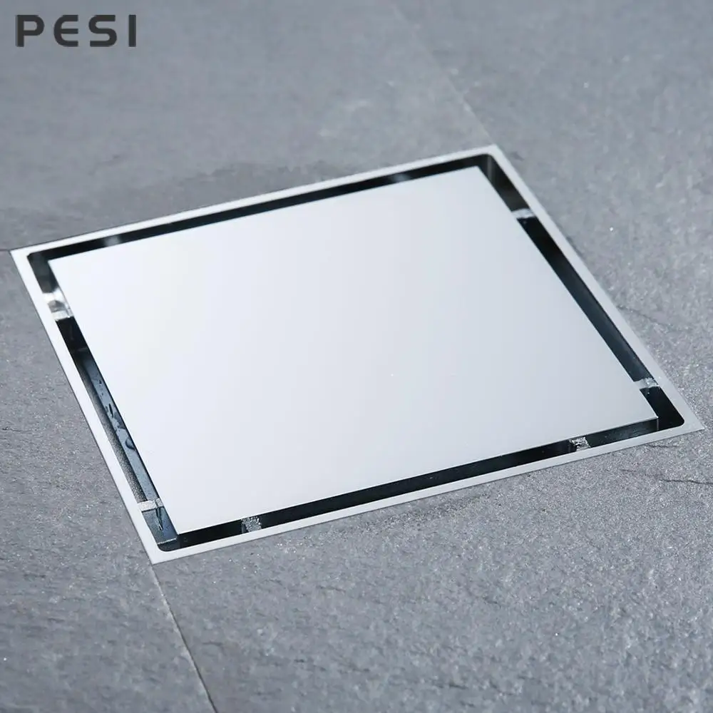 Brass Shower Floor Drain Bathroom Accessories Square Tile Insert  Floor Drain Strainer Cover Deodorization 12*12cm，15*15cm