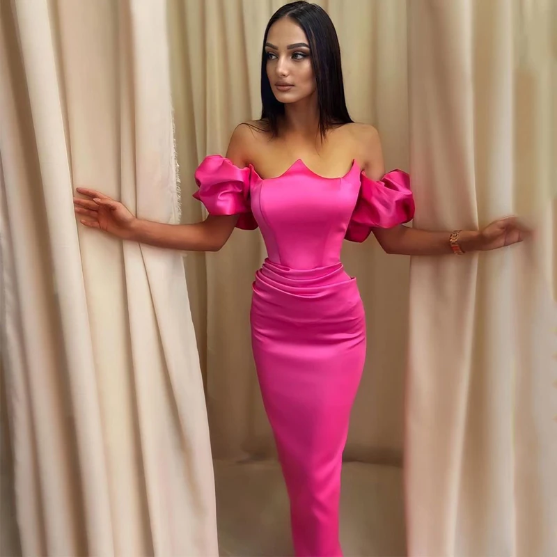 Thinyfull Sexy suknie wieczorowe na bal formalne bufiaste rękawy Party Dress do kostek suknie koktajlowe syrenka Arabia saudyjska Plus rozmiar