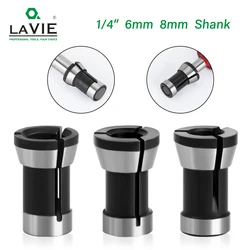 LAVIE 1pc 3PCS Set Spannzangen 6,35mm 8mm 6mm Spannzange Gravur Trimmen Maschine Elektrische Router fräser Zubehör