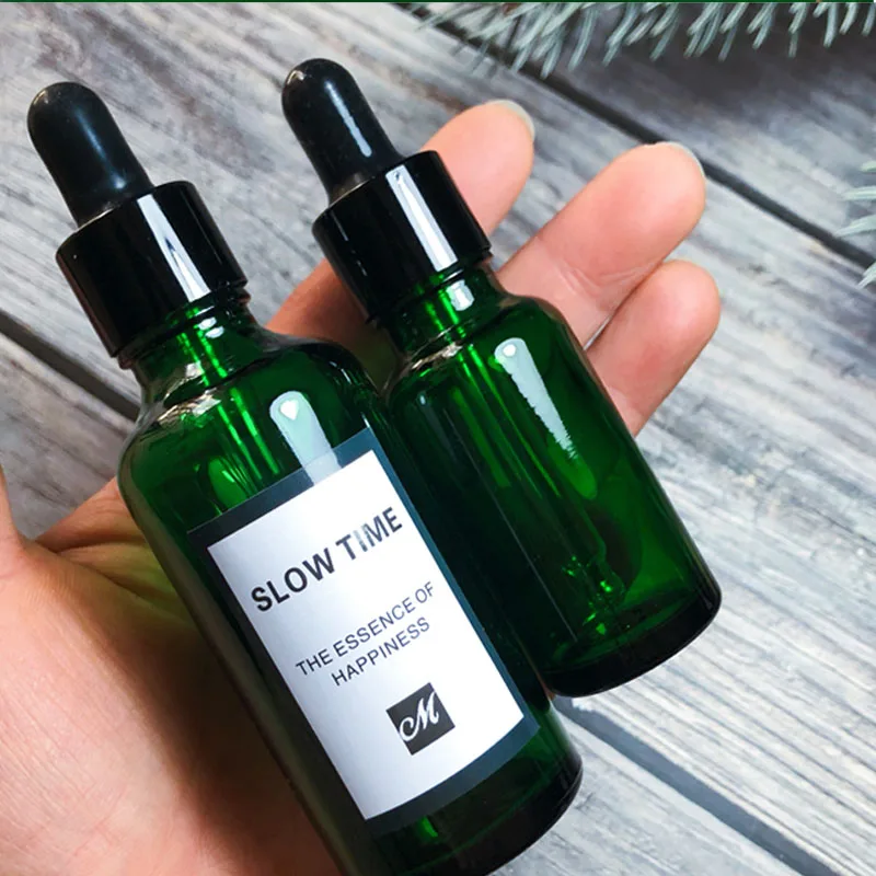 100Pcs 10 15ml 20 30 100ml Green Glass Liquid Reagent Pipette Bottles Eye Droppers Aromatherapy Essential Oils Perfumes Bottle