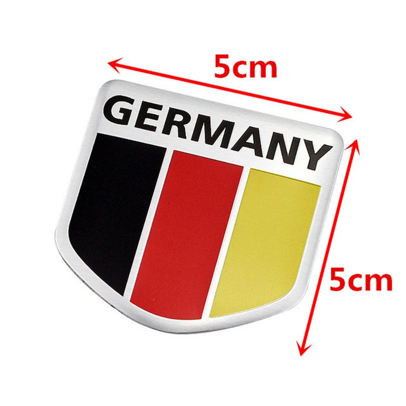 Metal 3D Germany Flag Badge Emblem Deutsch Car Sticker Decal Grille Bumper Window Body Decoration for Benz VW Audi