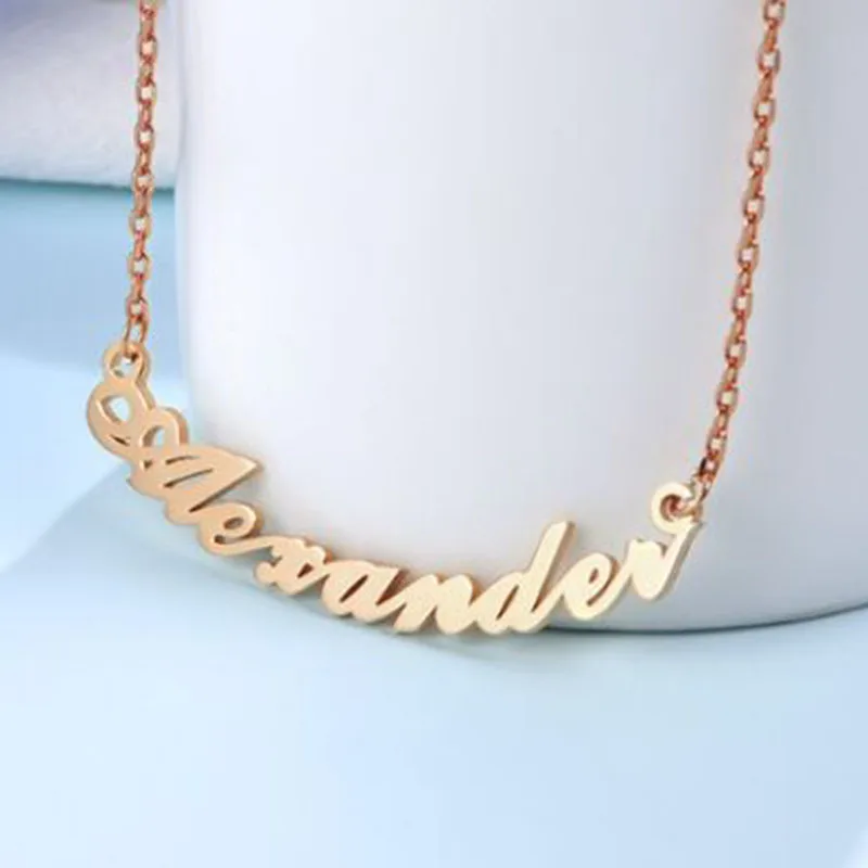 

Personalized Curved Women Necklace 925 Solid Silver Necklace Christmas Gift Birthday Gift