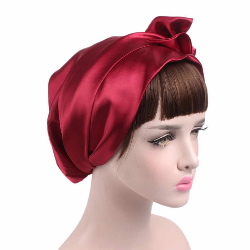 Bonnet turban floral pour femmes, nouveau style, bonnet à fleurs, bonnet arabe Amira, vêtements de sauna, turban en satin, bonnet à nœud islamique, nouveau