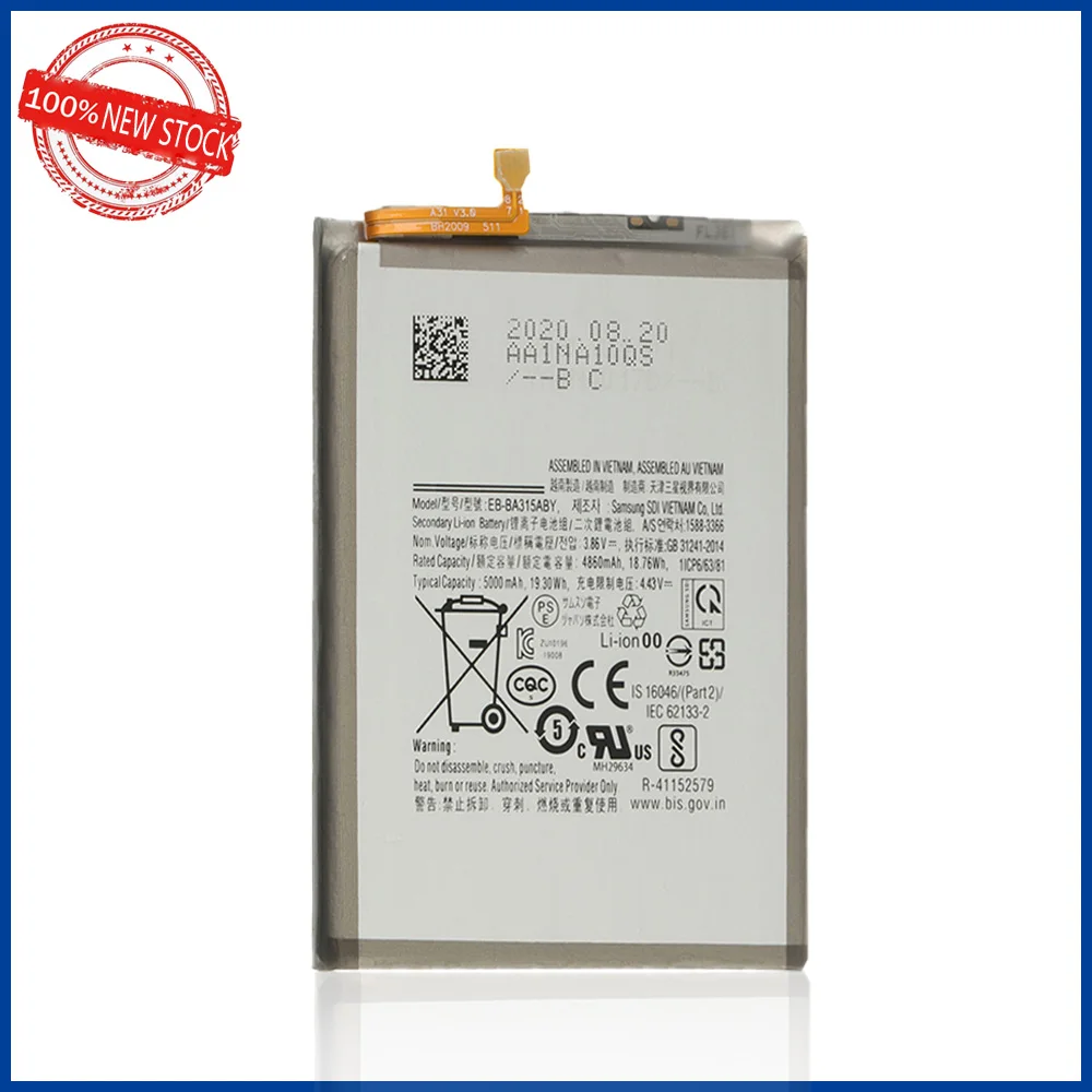 Genuine Replacement Battery for Samsung Galaxy A31, 100% Real EB-BA315ABY, 5000mAh, 2020 Edition, New