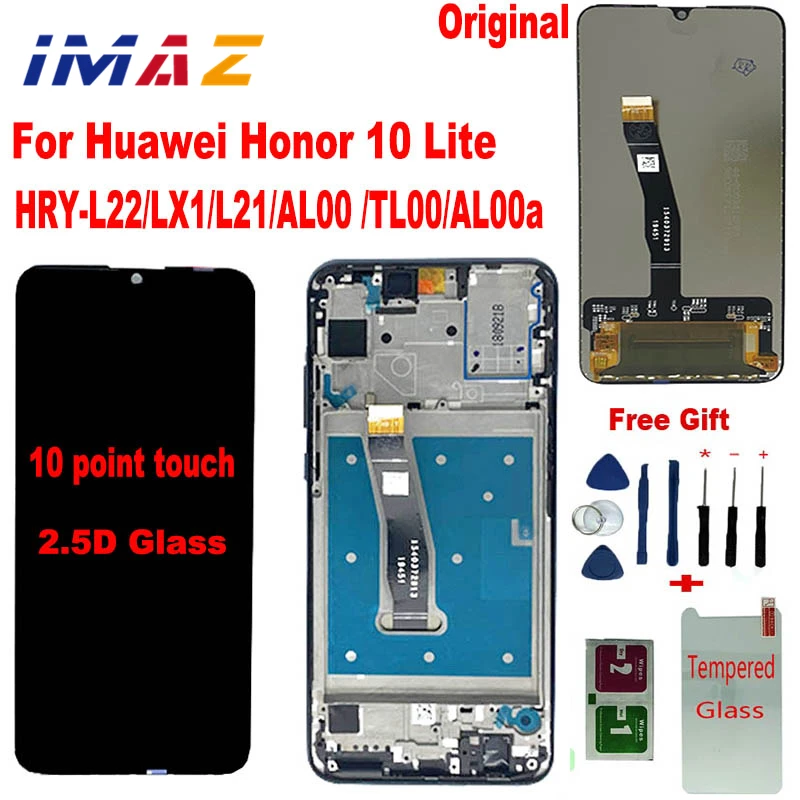 

IMAZ For Huawei Honor 10 Lite HRY-LX1 LX2 L21 LCD Display Digitizer Assembly Touch Screen Display TouchScreen 10i Repair Part