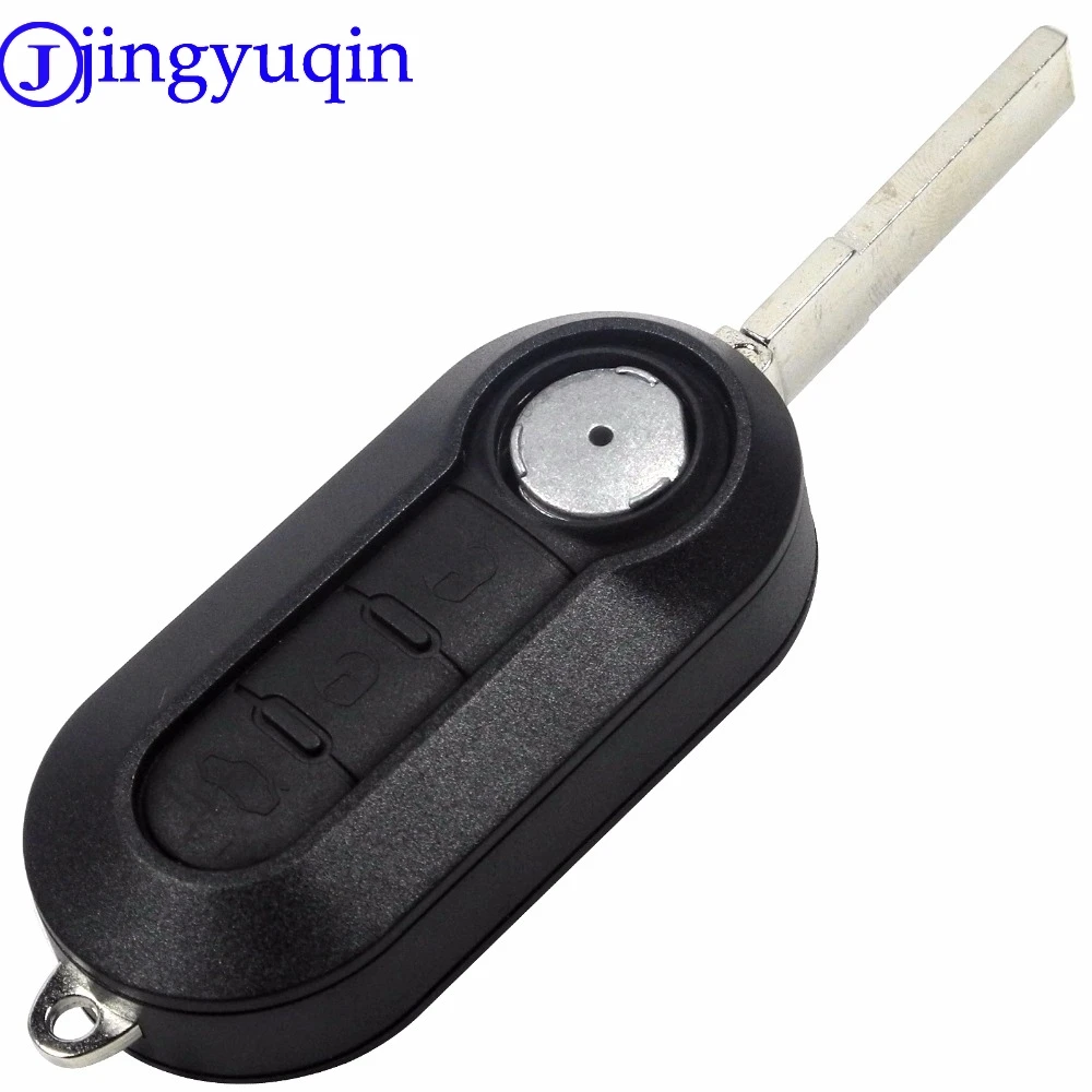 jingyuqin 10ps 3 Button Flip Remote Key Case Shell Cover Housing For Fiat 500 Panda Punto Bravo Car Alarm Keyless Entry Fob
