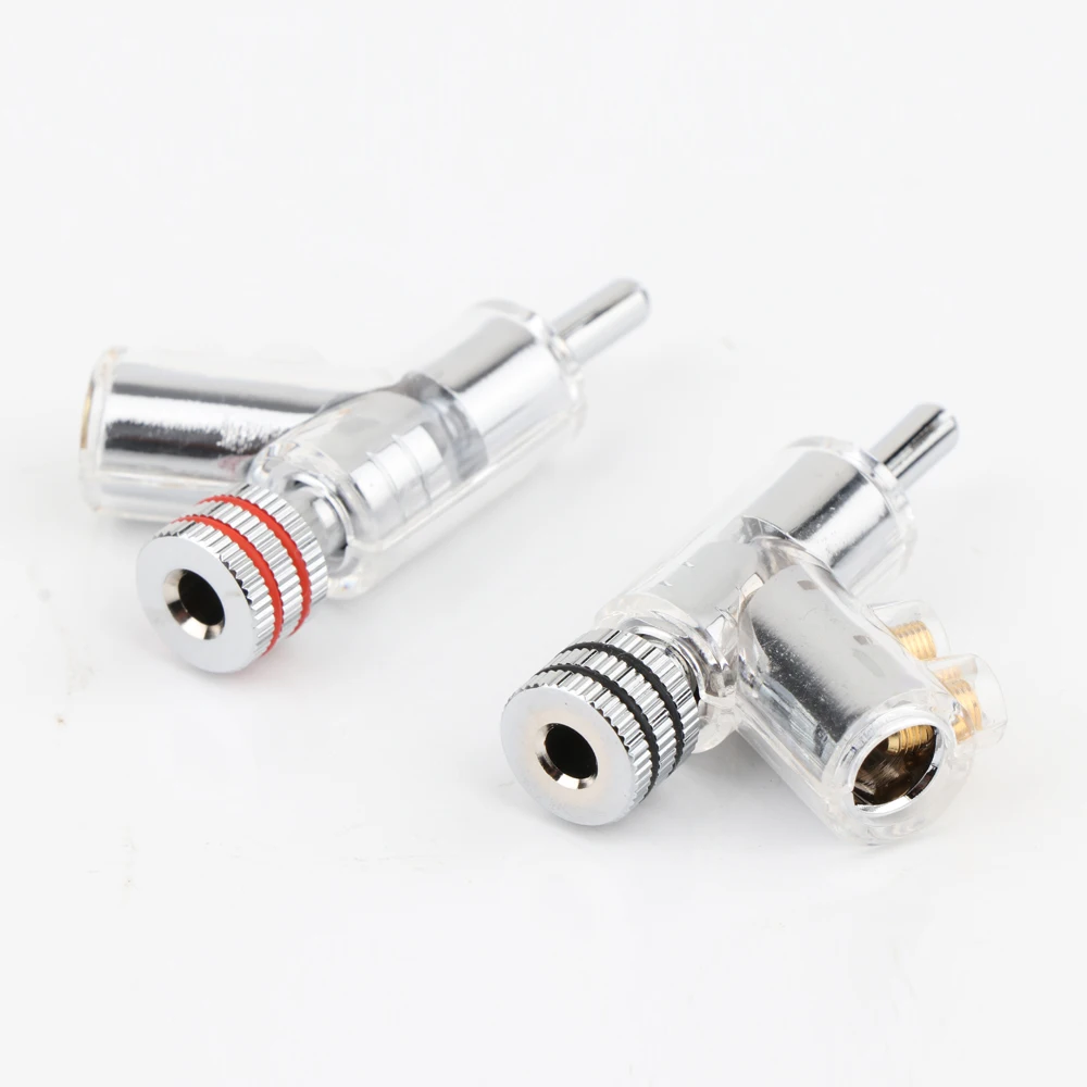 Hi-End BA1403R Rhodium Plated Black&Red Screw Lock Speaker Cable Banana Plug Connector For DIY Speaker Wire Audio/Video Receiver