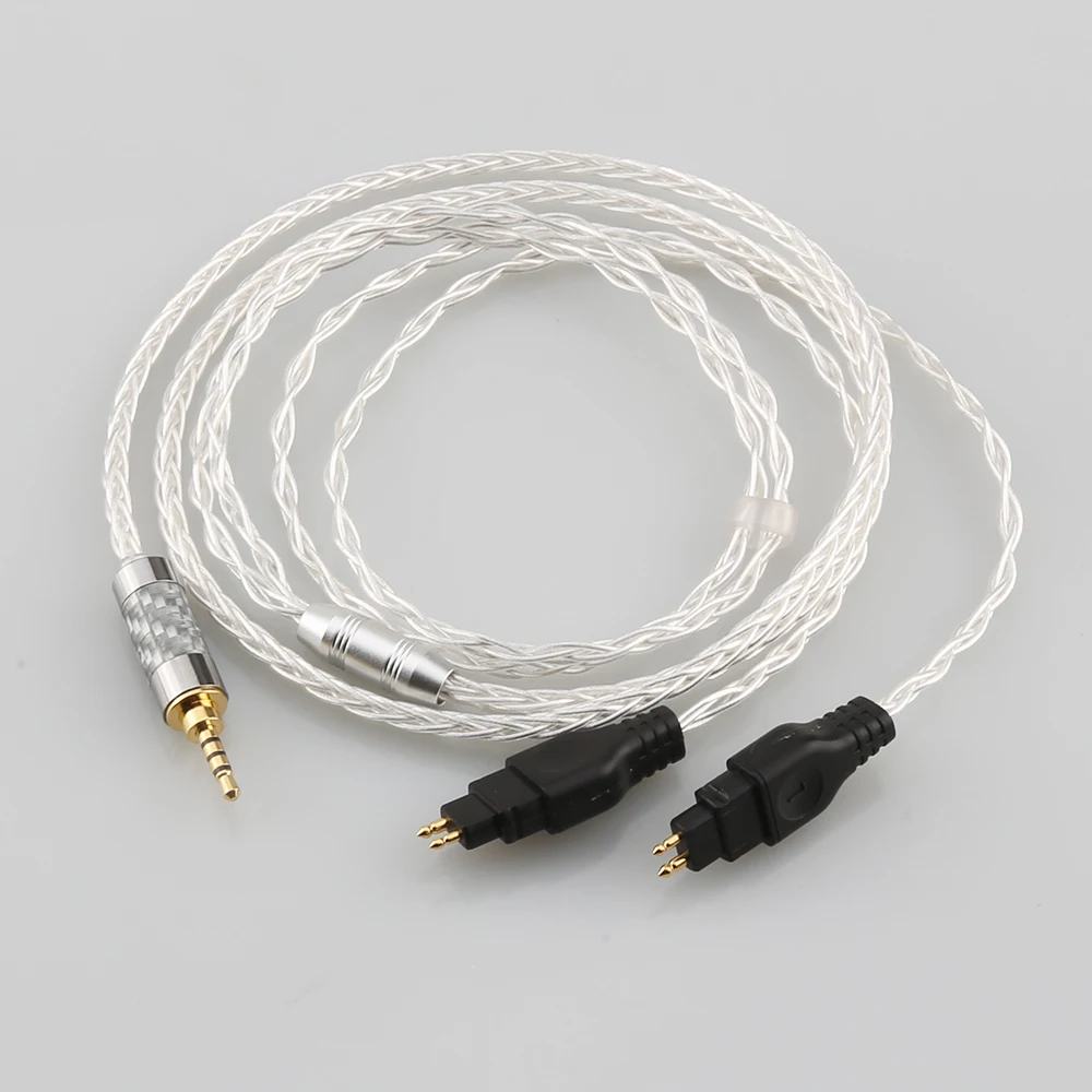 Nowy 3.5mm 2.5mm XLR 4.4mm 8 rdzeń posrebrzane kabel do słuchawek OCC dla Sennheiser HD580 HD600 HD650 HDxxx HD660S HD58x HD6xx