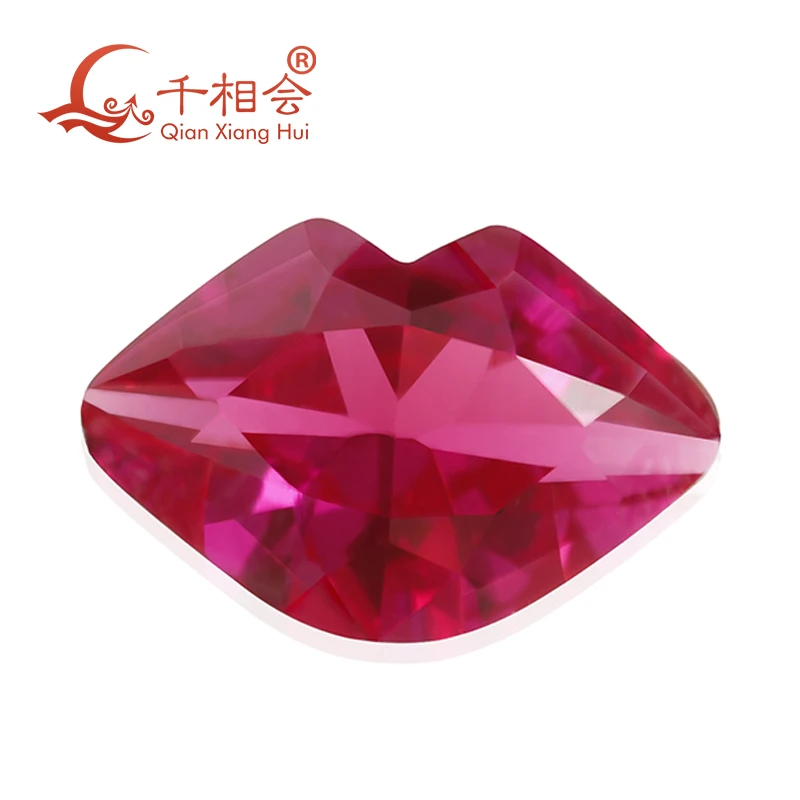 artificial ruby Attractive lips shape red color corundum loose stone for jewelry 2