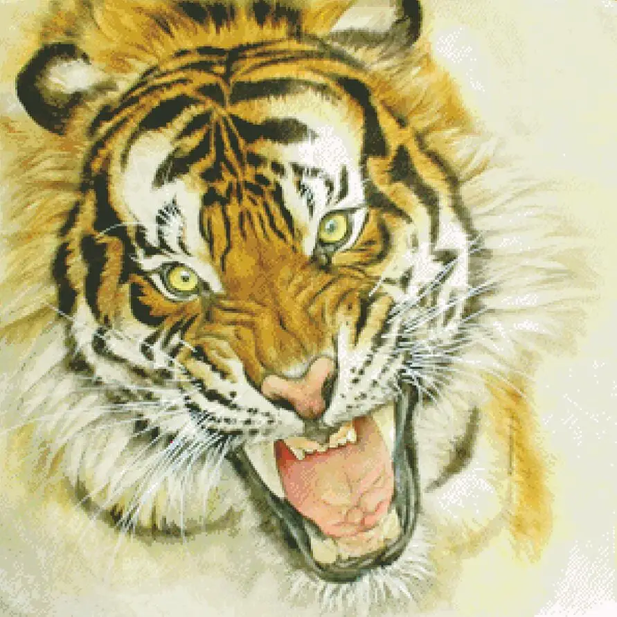 

Tiger C cross stitch package animal 18ct 14ct 11ct cloth cotton silk thread embroidery DIY handmade needlework