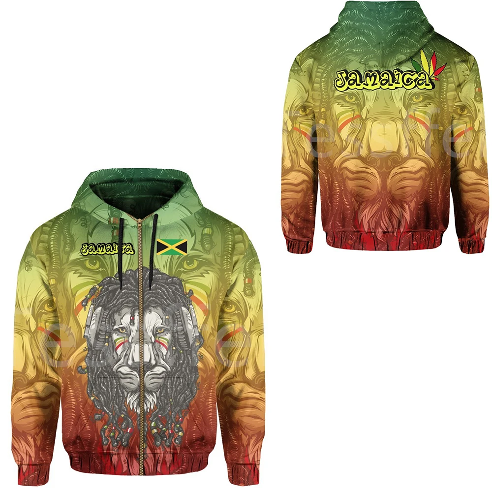 Tessffel County Flag Africa Jamaica King Emblem Lion NewFashion Tracksuit 3DPrint Men/Women Streetwear Pullover Funny Hoodies 24