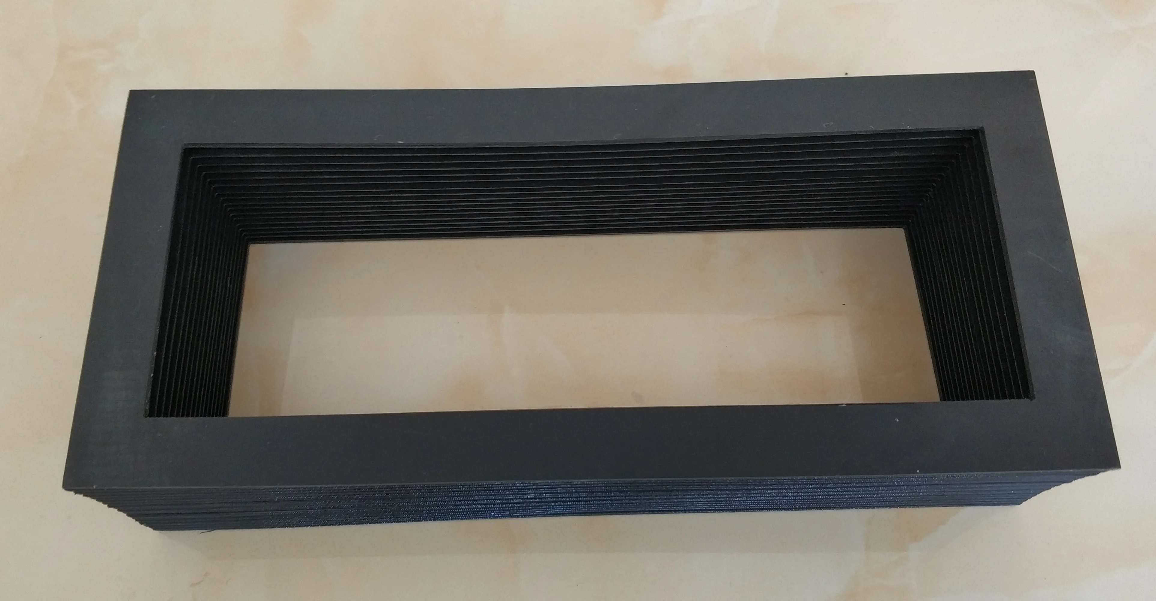 Rectangle protection  bellow,interior 130mm x150mm, exterior 160mm x180mm, length 300mm.