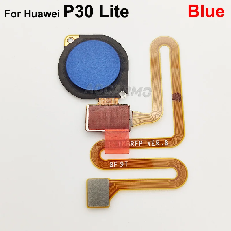 Aocarmo Home Button For Huawei P30 Lite / Nova 4e Touch ID Fingerprint Sensor Flex Cable Replacement Part