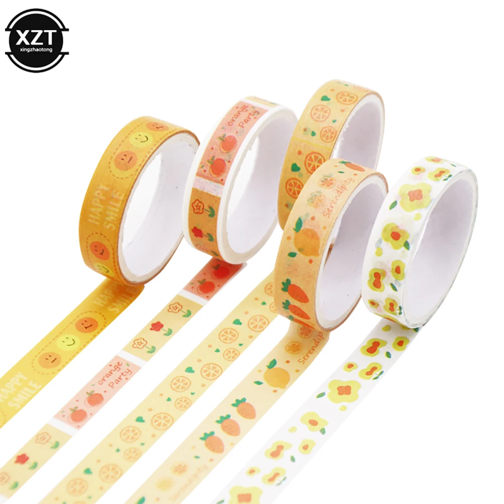 5ม้วน/กล่องกระดาษกาวชุดรูปแบบพื้นฐาน Washi เทป DIY Scrapbooking Diary Journal Stationer