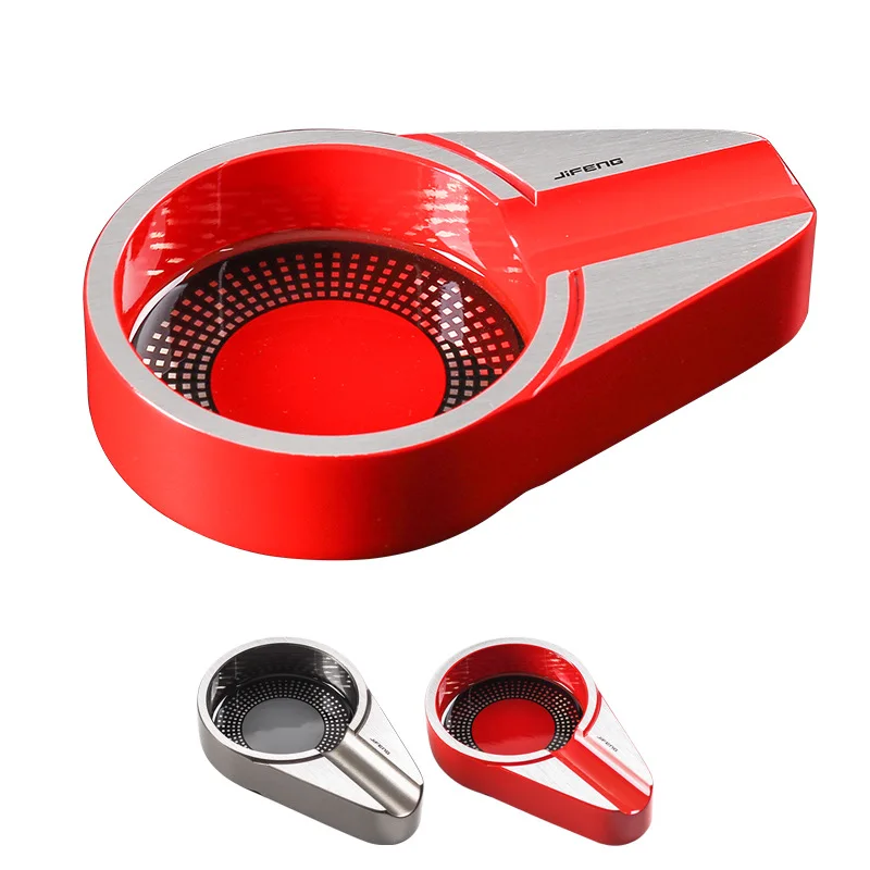 

New 1pcs Cigar Ashtray Large Metal Ash tray Creative Home Office Cigar Accessies Red JF-066