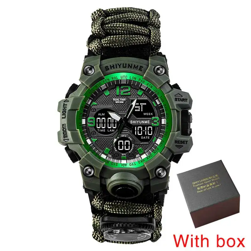 SHIYUNM New Men Military Sports Digital Watches Compass Outdoor Survival Multi-function Waterproof Men\'s Watch Relogio Masculino