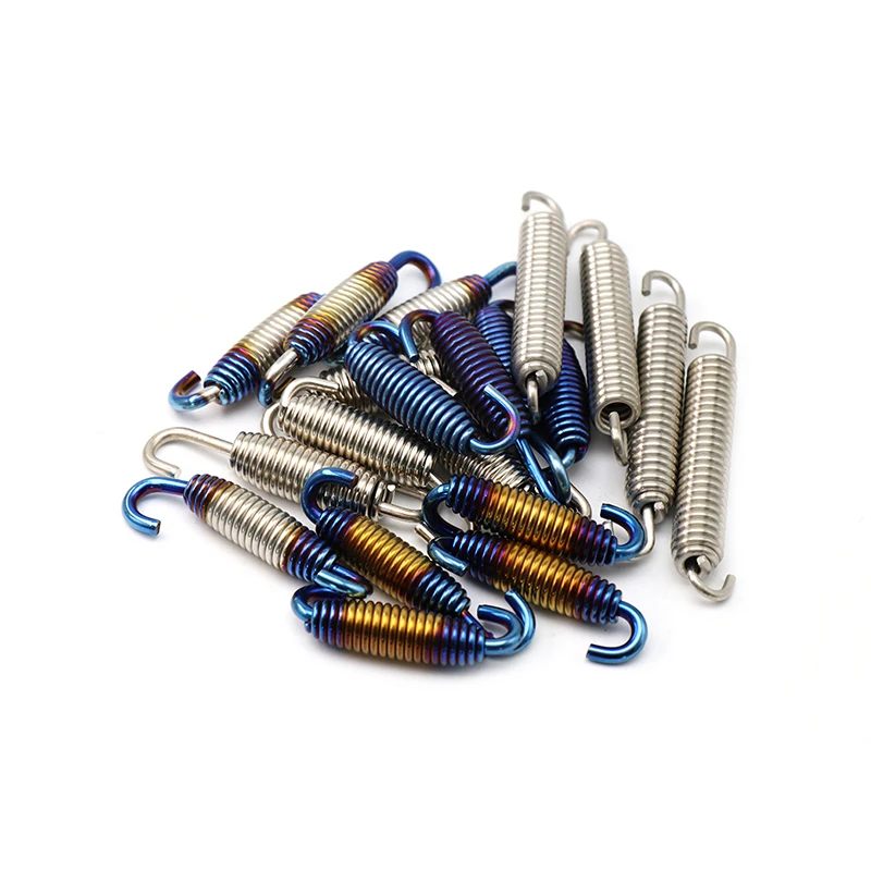 Alconstar-7Pcs الفولاذ المقاوم للصدأ دراجة نارية خمار ماسورة العادم تصاعد الربيع السنانير ربط أنابيب الفولاذ المقاوم للصدأ الربيع