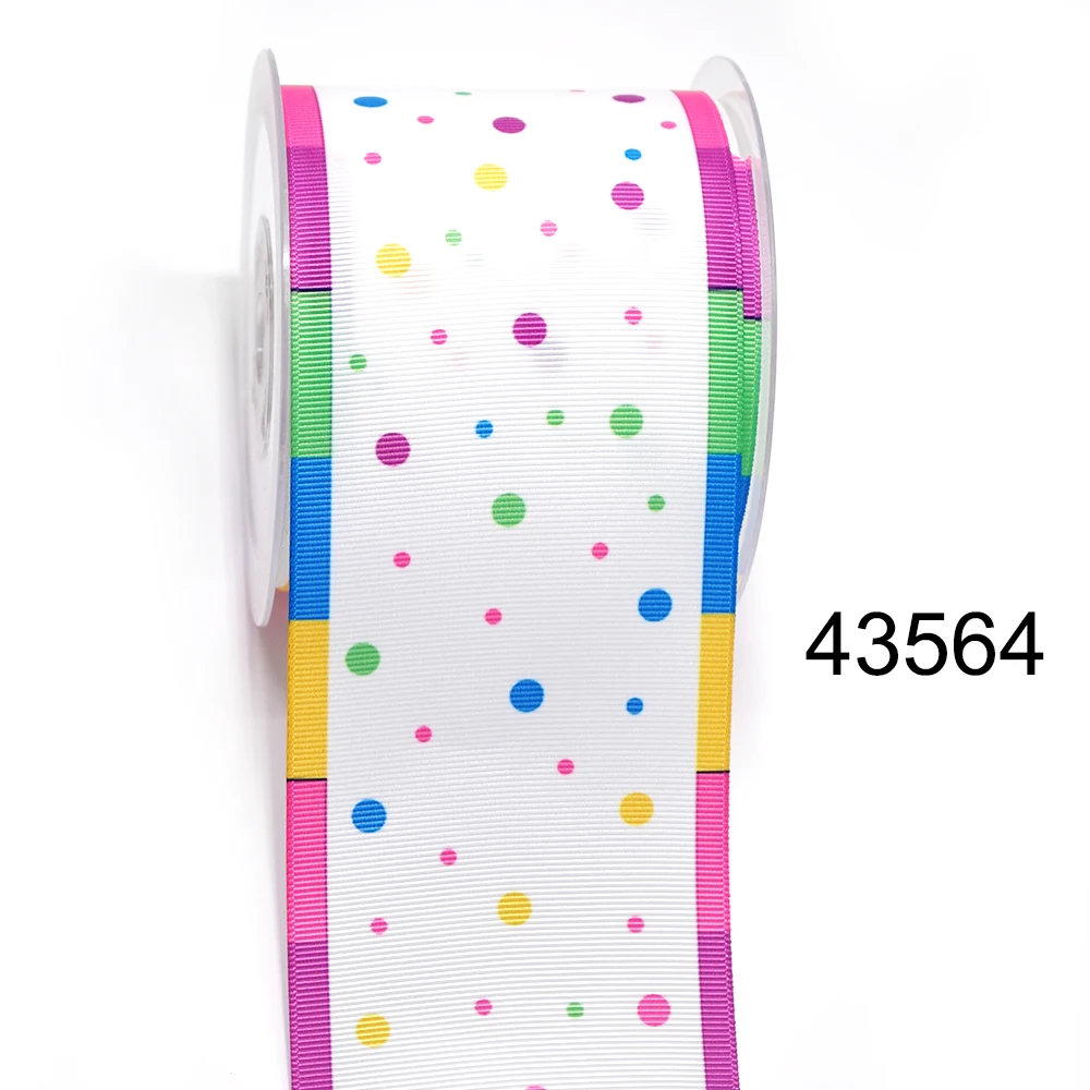 DIY Cartoon Dots And Stars Gradient Color Printed Grosgrain Ribbon For Craft Supplies Sewing Accessories 5 Yards. 43564