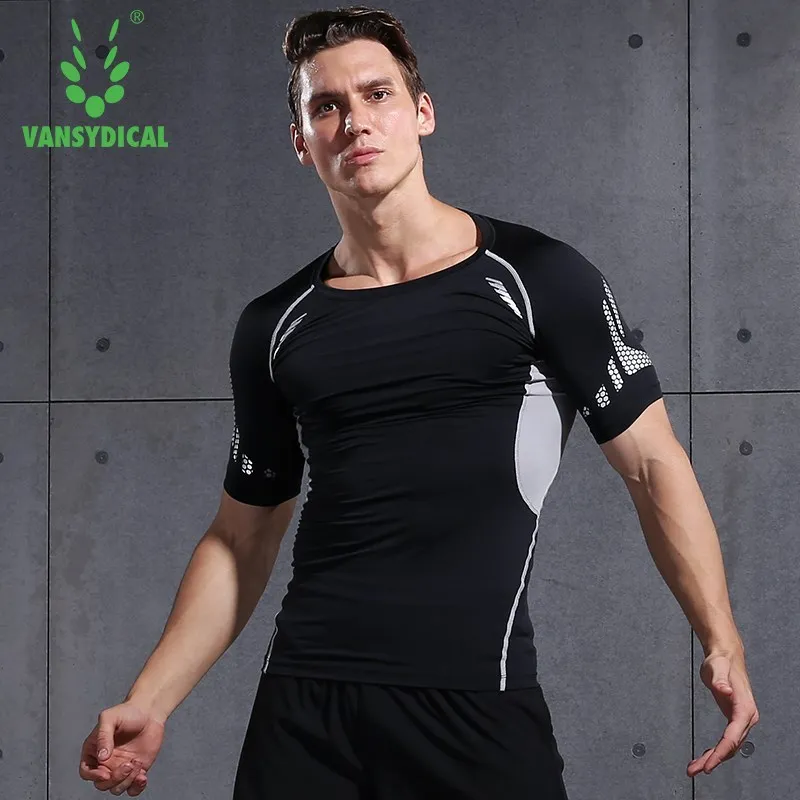 Men Running T-shirt Sports Tees Long and Short Sleeve for Gym Fitness Workout Exercise Jogging Vansydical Sportswear