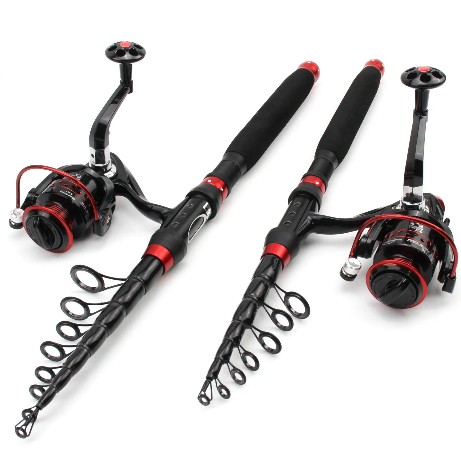 2.1M 2.4M 2.7M 3.0M Carbon Fishing Rod Telescopic Spinning Fishing Rod and Spinning Reels Multifunction set Beginner fishing
