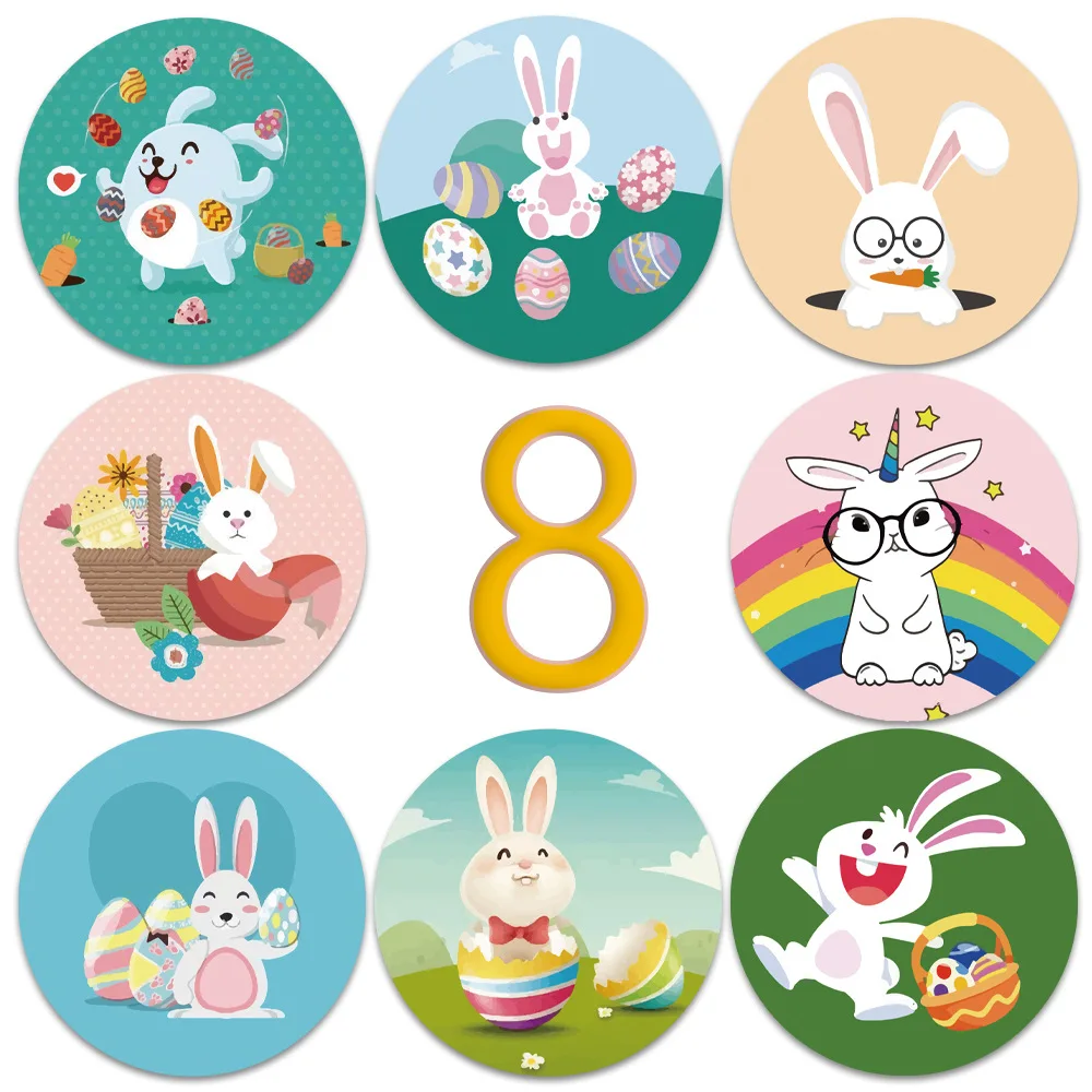 1/1.5 inch 50 Pcs Cute Rabbit Stickers Cartoon Animal Sticker for Kids Rewarding Stickers Scrapbooking Accessory