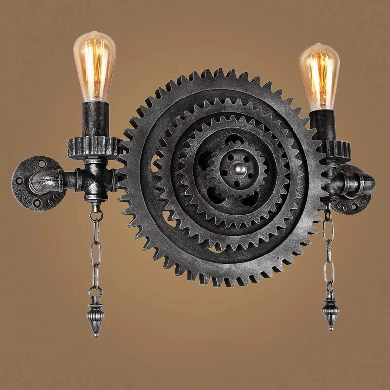 Industrial Light Design Wall Lamp Restaurant Coffee Shop Bar American Retro Gear Wall Lamp Creative Bar Bedroom Lamp Sconce Bra