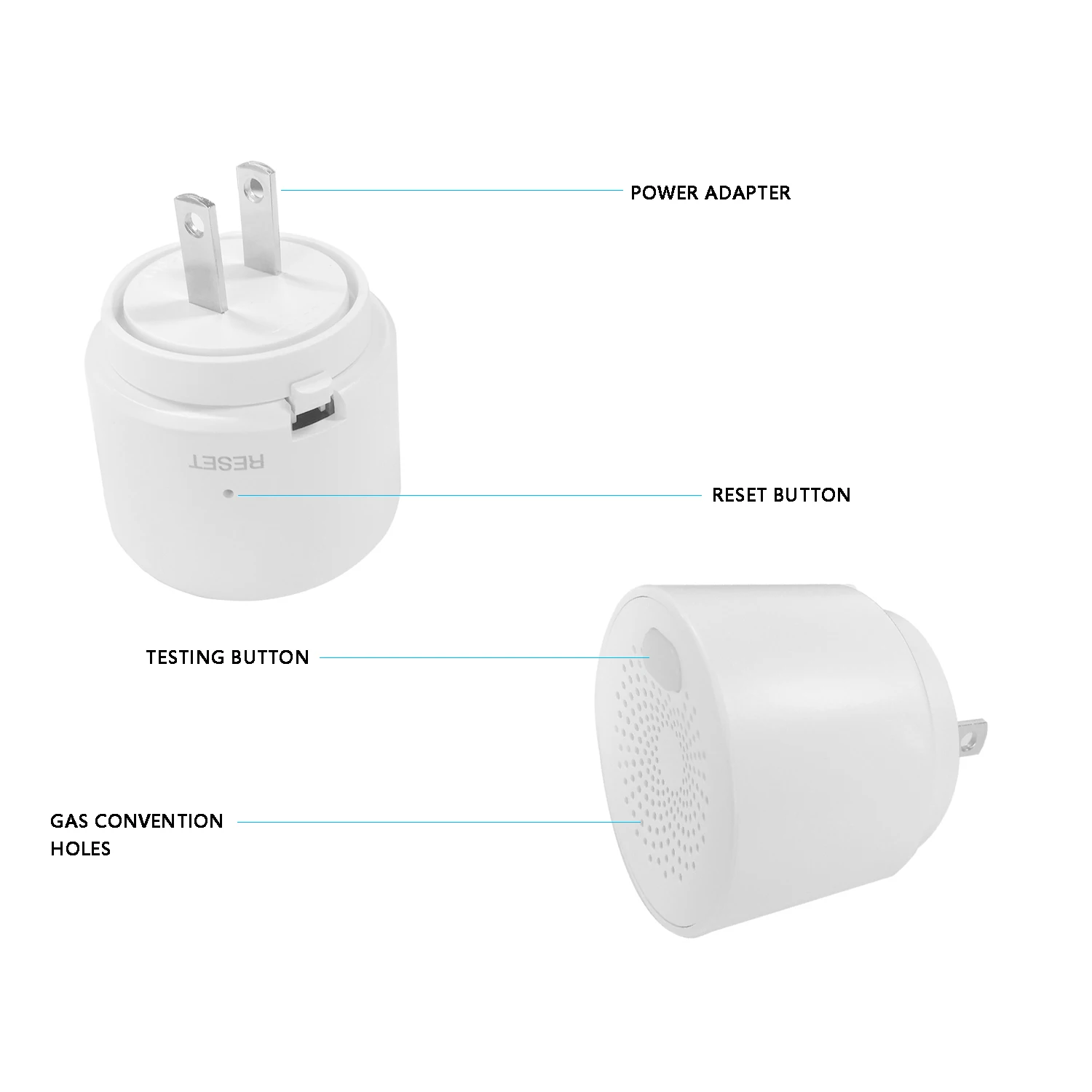 UseeLink Wifi Smart Gas Alarm Security Detector System Treble Alarm Remote Control Work With Alex Google White Package Optional