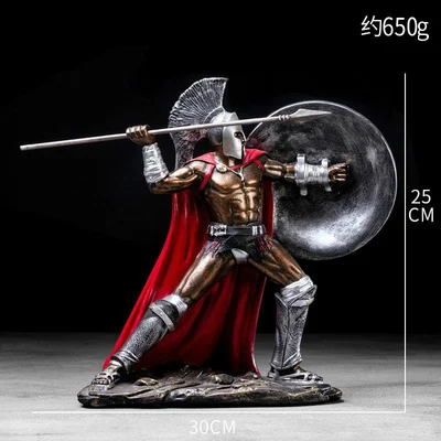 Exquisite Vintage Roman Warriors Crafts Resin Spartan Model