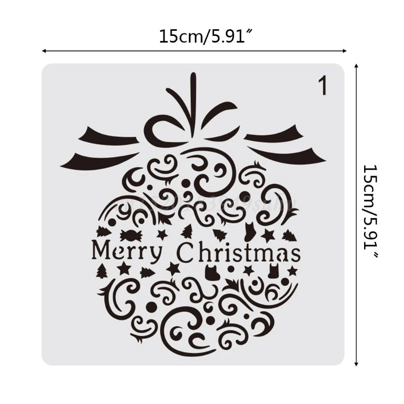 16Pcs/12Pcs Diy Vrolijk Kerstfeest Tekening Stencil Templates Embossing Papier Kaart Schilderen Scrapbooking Stempel Album Decoratie