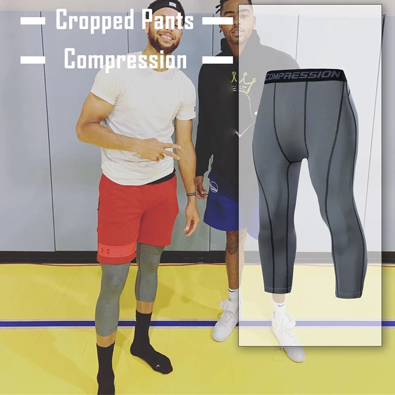 Männer Sport 3/4 Geerntete Hosen Gym Lauf Leggings Männliche Joggings Elastische Kompressionen Sweatpant Fußball Basketball Hosen – Detail 10