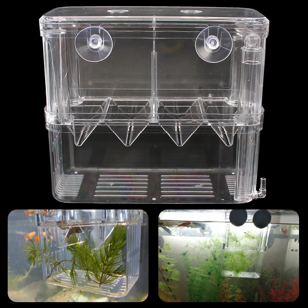 Isolation Box Fish Tank Breeding Double-Deck Pet Supplies Incubator Holder Aquarium Hatchery Acrylic Transparent