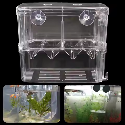 Breeder Acrylic Isolation Box Transparent Aquarium Hatchery Double-Deck Fish Tank Breeding Incubator Holder Aquarium Hatching
