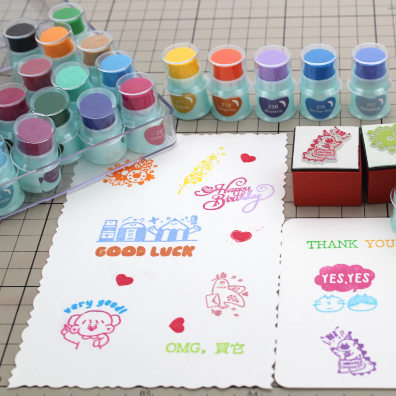35 Colors Storage Box Package Finger Tip Ink Pads for Finger Painting / Stamping