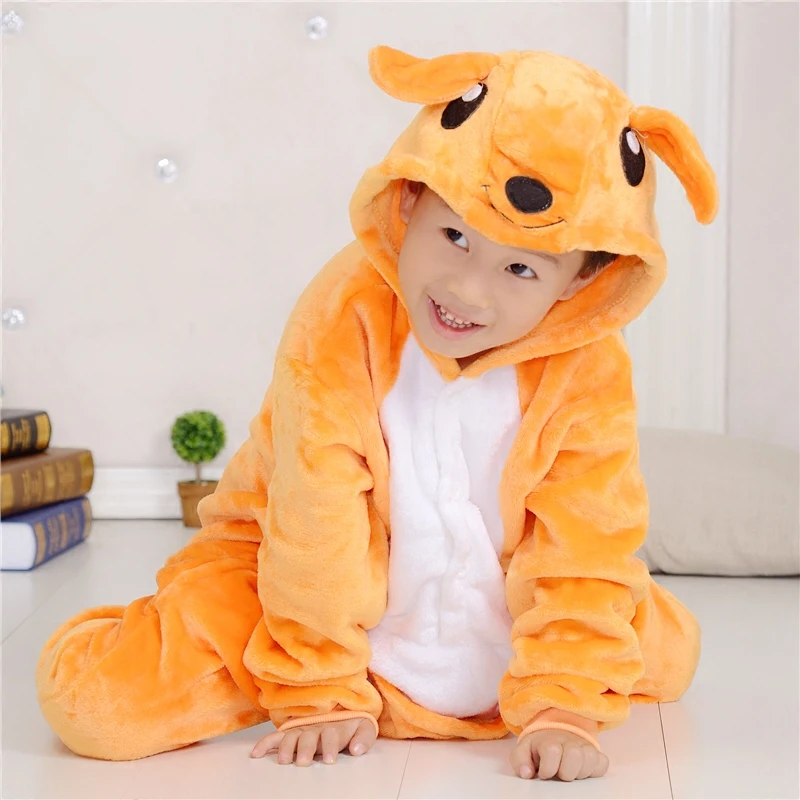 Animal Suits Sleep Pyjamas Child's Kangaroo Cosplay Costume Pajamas Kid's Onesies Sleepwear Party Free Shipping