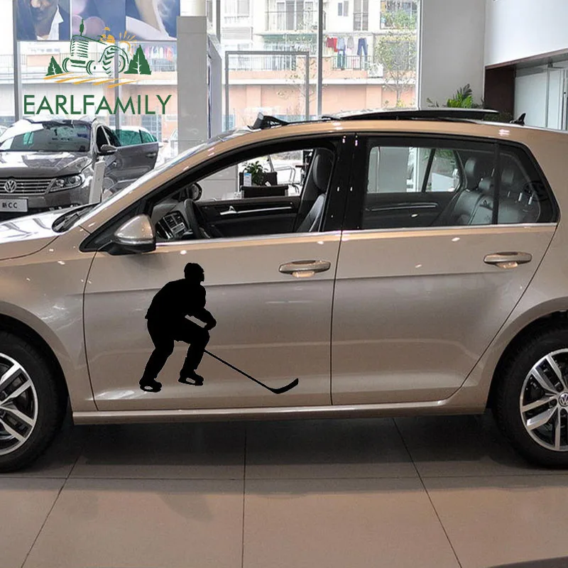 

EARLFAMILY 58cm x 49cm 2x Sport Ice Hockey Player Graphic (one For Each Side) Car Sticker for Cars Side Truck Door Vinyl Decal